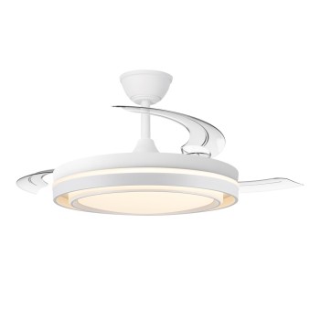 Cristal Record-Nassot White Ανεμιστήρας LED με αναδιπλούμενη λεπίδα 48W 5280Lm CCT Dim
