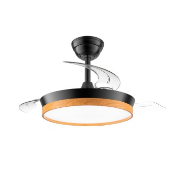 Cristal Record-Paneco Mini Black αναδιπλούμενος ανεμιστήρας LED με λεπίδα, 39W 4290Lm CCT Dim