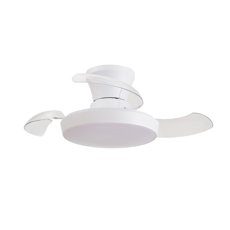 Cristal Record-Creta Ανεμιστήρας Οροφής LED 34W 3740Lm CCT Πτυσσόμενες Λεπίδες