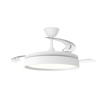 Cristal Record-Ecoro White Ανεμιστήρας Οροφής LED με αναδιπλούμενη λεπίδα 48W 5280Lm CCT Dim