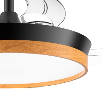 Cristal Record-Paneco Mini Black αναδιπλούμενος ανεμιστήρας LED με λεπίδα, 39W 4290Lm CCT Dim
