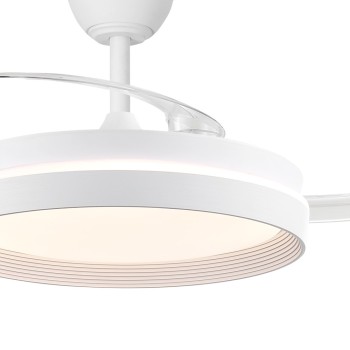 Cristal Record-Ecoro White Ανεμιστήρας Οροφής LED με αναδιπλούμενη λεπίδα 48W 5280Lm CCT Dim