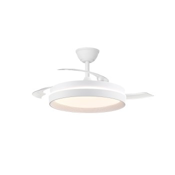 Cristal Record-Ecoro White Ανεμιστήρας Οροφής LED με αναδιπλούμενη λεπίδα 48W 5280Lm CCT Dim