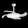 Cristal Record-Key Plus Λευκός Ανεμιστήρας Οροφής LED με Αναδιπλούμενη Λεπίδα 43+15W 4430+750Lm CCT Dim