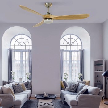 Cristal Record-Nine Big Níquel+Clear Ανεμιστήρας οροφής 18W 1600lm CCT με δυνατότητα ρύθμισης φωτεινότητας LED