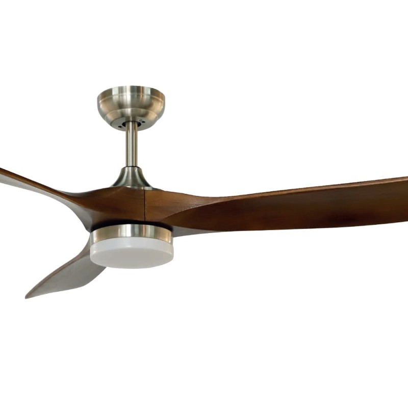 Cristal Record-Nine Big Níquel+Wood Ανεμιστήρας οροφής 18W 1600lm CCT