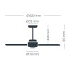 Cristal Record-Nine Eco White Ανεμιστήρας οροφής 20W 2200Lm CCT Dim LED
