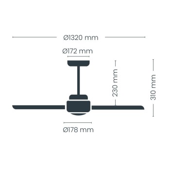 Cristal Record-Nine Eco Black+Wood Ανεμιστήρας οροφής 20W 2200Lm CCT Dim LED