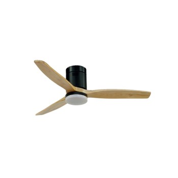 Cristal Record-Nine Eco Black+Wood Ανεμιστήρας οροφής 20W 2200Lm CCT Dim LED