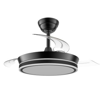 Cristal Record-Night Eco S Μαύρος Ανεμιστήρας LED με αναδιπλούμενη λεπίδα 39W 4290Lm CCT Dim