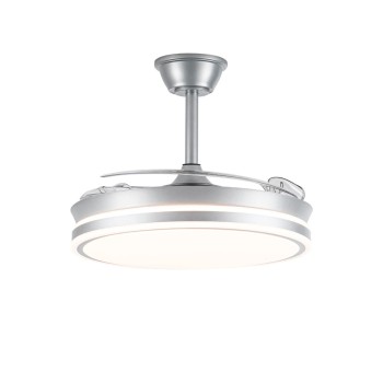 Cristal Record-Evo Nickel Ανεμιστήρας οροφής LED 72W 7920Lm CCT με πτυσσόμενα πτερύγια