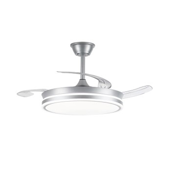 Cristal Record-Evo Nickel Ανεμιστήρας οροφής LED 72W 7920Lm CCT με πτυσσόμενα πτερύγια