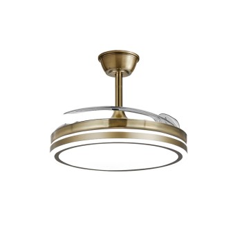 Cristal Record-Evo Leather Ανεμιστήρας οροφής LED 72W 7920Lm CCT με πτυσσόμενα πτερύγια