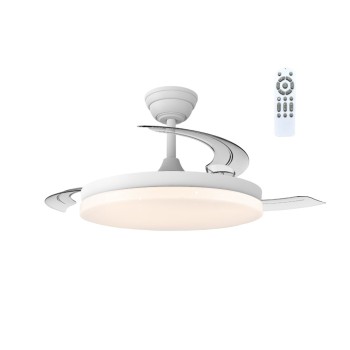 Cristal Record-Stars Eco White αναδιπλούμενος ανεμιστήρας LED 48W 5280Lm CCT Dim με λεπίδα