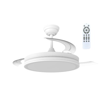 Cristal Record-Night Eco Mate White Ανεμιστήρας LED με αναδιπλούμενη λεπίδα 48W 5280Lm CCT Dim