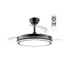 Cristal Record-Night Eco Black Ανεμιστήρας LED με αναδιπλούμενη λεπίδα 48W 5280Lm CCT Dim