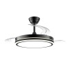 Cristal Record-Night Eco Black Ανεμιστήρας LED με αναδιπλούμενη λεπίδα 48W 5280Lm CCT Dim