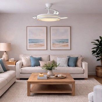 Cristal Record-Nassot White Ανεμιστήρας LED με αναδιπλούμενη λεπίδα 48W 5280Lm CCT Dim