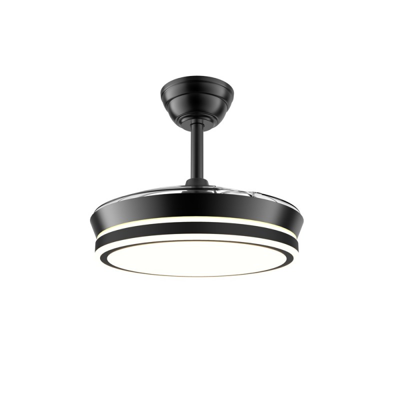Cristal Record-Night Eco S Μαύρος Ανεμιστήρας LED με αναδιπλούμενη λεπίδα 39W 4290Lm CCT Dim