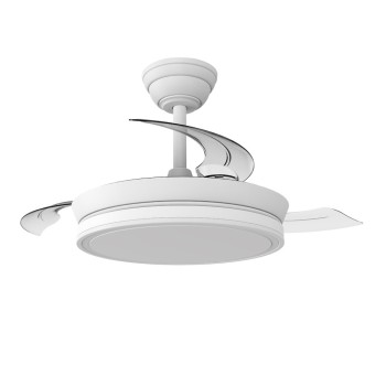 Cristal Record-Night Evo Mini Ανεμιστήρας LED με αναδιπλούμενη λεπίδα White 39W 4290Lm CCT Dim