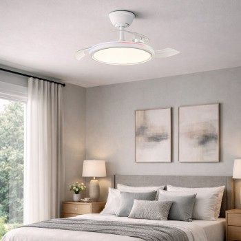 Cristal Record-Rexus Ανεμιστήρας Οροφής LED 24+8W 3280Lm CCT Πτυσσόμενες Λεπίδες