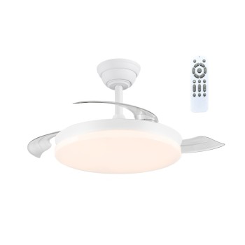 Cristal Record-Milky Mini Eco Ανεμιστήρας οροφής LED 39W 4290Lm CCT Dim με αναδιπλούμενη λεπίδα