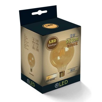 LED Light Bulb E27 G95 Filament Globe 6W 2000K 550Lm Gold