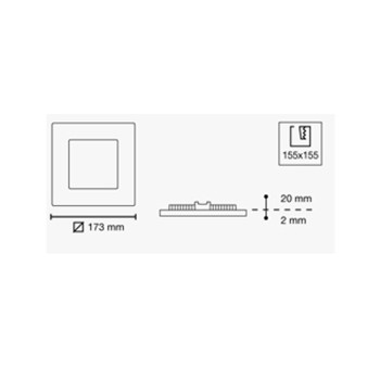 Novo LED Downlight SQ 12W White