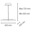 Cristal Record-Boomerang Κρεμαστό Φωτιστικό LED 30W 1920Lm 3000K
