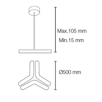 Cristal Record-Boomerang Κρεμαστό Φωτιστικό LED 45W 2880Lm 3000K