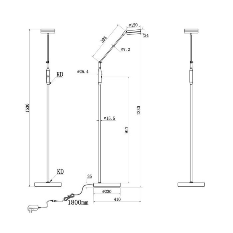 TRIO LIGHTING - Franklin Φωτιστικό δαπέδου LED Νίκελ Ματ ΚΩΔ.-426510107