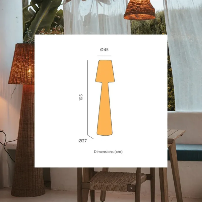 NewGarden-Lola 165 Nature Φωτιστικό Δαπέδου E27, με καλώδιο Jute