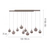 Paul Neuhaus-PURE E-Infinity Κρεμαστό Φωτιστικό LED, Bronze με λειτουργία e-SLIDE® ΚΩΔ.-SL2221-97