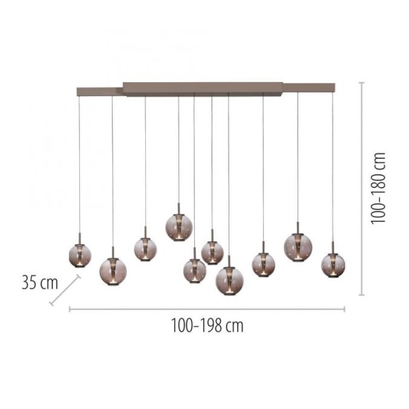 Paul Neuhaus-PURE E-Infinity Κρεμαστό Φωτιστικό LED, Bronze με λειτουργία e-SLIDE® ΚΩΔ.-SL2221-97