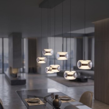 Paul Neuhaus-FUMEA Κρεμαστό Φωτιστικό 7 Φώτων LED, Μαύρο Ματ, CCT, Dimmable, Comfort Lift
