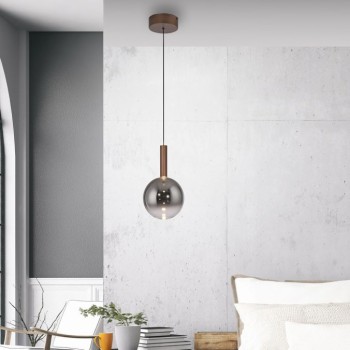 Paul Neuhaus-BOWL Κρεμαστό φωτιστικό LED, καφέ ΚΩΔ.-SL2284-23