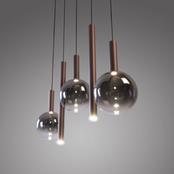 Paul Neuhaus-BOWL Κρεμαστό φωτιστικό LED, καφέ ΚΩΔ.-SL2286-23