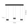 Paul Neuhaus-PURE Clipse Κρεμαστό Φωτιστικό LED, Platinum (Γκρι) με Comfort Lift ΚΩΔ.-SL2473-15