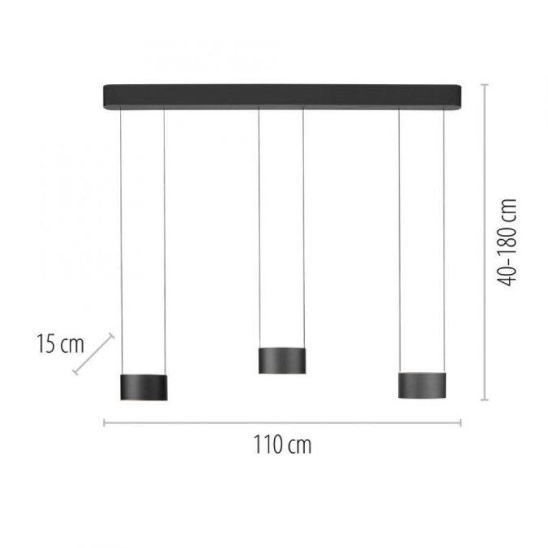 Paul Neuhaus-PURE Clipse Κρεμαστό Φωτιστικό LED, Platinum (Γκρι) με Comfort Lift ΚΩΔ.-SL2473-15