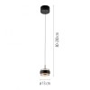 Paul Neuhaus-PURE Falling Rings Κρεμαστό Φωτιστικό LED, Black με Comfort Lift ΚΩΔ.-SL2503-18