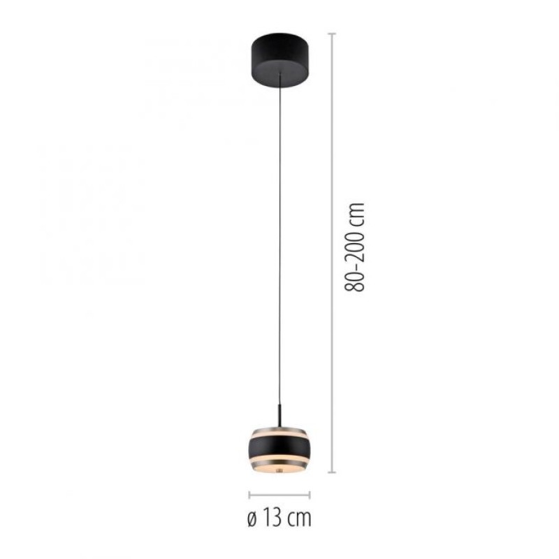 Paul Neuhaus-PURE Falling Rings Κρεμαστό Φωτιστικό LED, Black με Comfort Lift ΚΩΔ.-SL2503-18