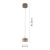 Paul Neuhaus-PURE Falling Rings Κρεμαστό Φωτιστικό LED, Bronze με Comfort Lift ΚΩΔ.-SL2503-97