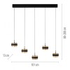 Paul Neuhaus-PURE Falling Rings Κρεμαστό Φωτιστικό LED, Black Pearl / Diamond ΚΩΔ.-SL2504-18