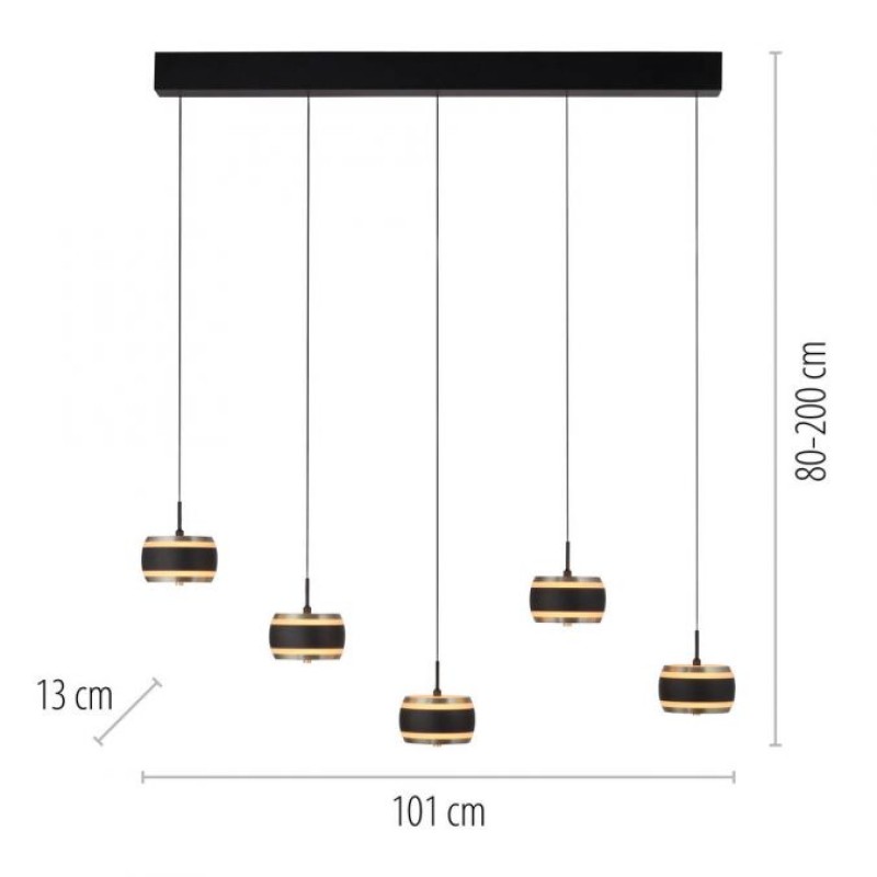 Paul Neuhaus-PURE Falling Rings Κρεμαστό Φωτιστικό LED, Black Pearl / Diamond ΚΩΔ.-SL2504-18