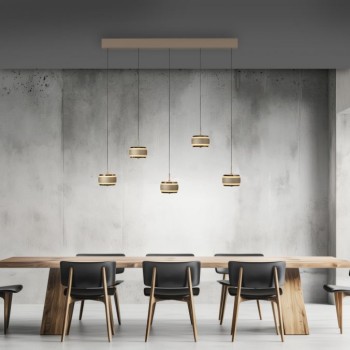 Paul Neuhaus-PURE Falling Rings Κρεμαστό Φωτιστικό LED, Bronze / Dark Chrome ΚΩΔ.-SL2504-97