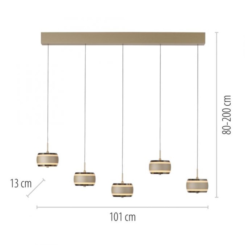 Paul Neuhaus-PURE Falling Rings Κρεμαστό Φωτιστικό LED, Bronze / Dark Chrome ΚΩΔ.-SL2504-97