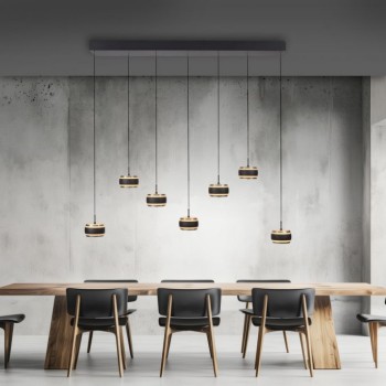 Paul Neuhaus-PURE Falling Rings Κρεμαστό Φωτιστικό LED, Black Pearl / Diamond ΚΩΔ.-SL2505-18