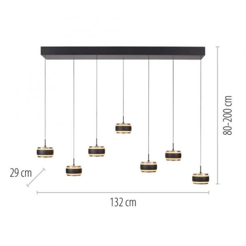 Paul Neuhaus-PURE Falling Rings Κρεμαστό Φωτιστικό LED, Black Pearl / Diamond ΚΩΔ.-SL2505-18
