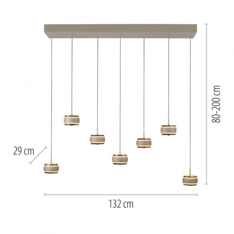 Paul Neuhaus-PURE Falling Rings Κρεμαστό Φωτιστικό LED, Bronze / Dark Chrome ΚΩΔ.-SL2505-97