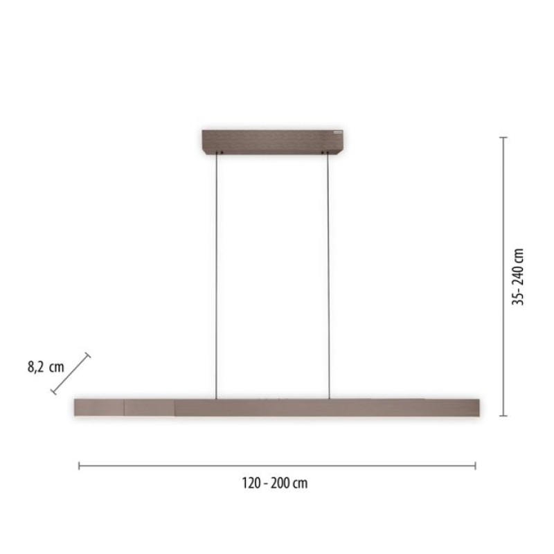 Paul Neuhaus-PURE Moto-Rise LED Κρεμαστό Φωτιστικό Dark-Metal Brown με Ηλεκτρική Ρύθμιση